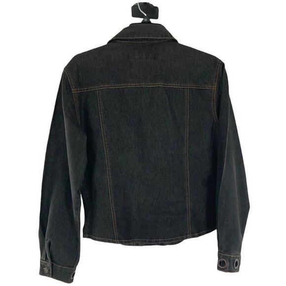 Revolt Jeans Co. Jacket Women's Size Large Long Sleeves Metal Flap Pockets Denim - Picture 2 of 8